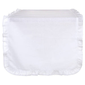 Runner da Tavola con Gale stile Shabby Chic 45 x 140 Blanc Mariclò Colore: Bianco