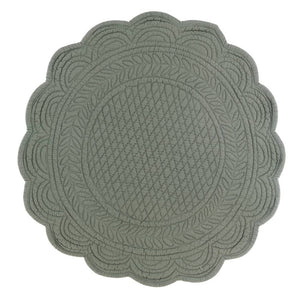 Tovaglietta Sottopiatto Trapuntata Shabby Chic Tonda Blanc Mariclò Colore: Verde