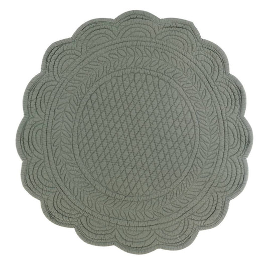 Tovaglietta Sottopiatto Trapuntata Shabby Chic Tonda Blanc Mariclò Colore: Verde