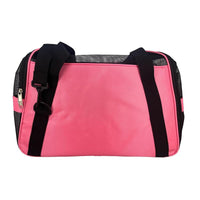 OPTIMO TRASPORTINO PER ANIMALI DOMESTICI CON TASCHE E TRACOLLA COLORE ROSA E NERO 45X25X30 CM