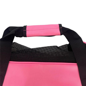 OPTIMO TRASPORTINO PER ANIMALI DOMESTICI CON TASCHE E TRACOLLA COLORE ROSA E NERO 45X25X30 CM