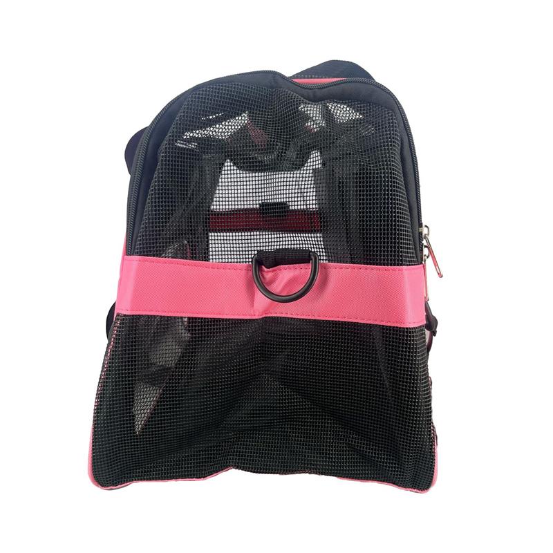 OPTIMO TRASPORTINO PER ANIMALI DOMESTICI CON TASCHE E TRACOLLA COLORE ROSA E NERO 45X25X30 CM