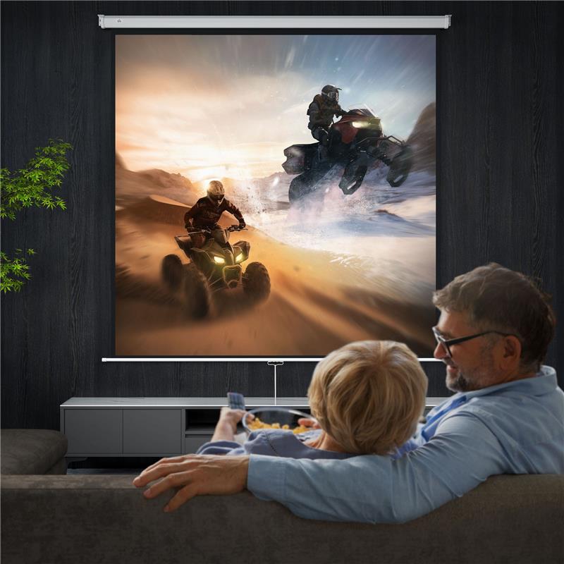 SCHERMO PER PROIETTORE 120" FORMATO 1:1 ANGOLO DI 160° E MONTAGGIO A SOFFITTO O PARETE