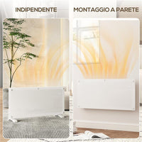 RISCALDATORE A CONVEZIONE 2000W A TEMPERATURA REGOLABILE CON TELECOMANDO E TIMER 87X21.5X44.5 CM BIANCO