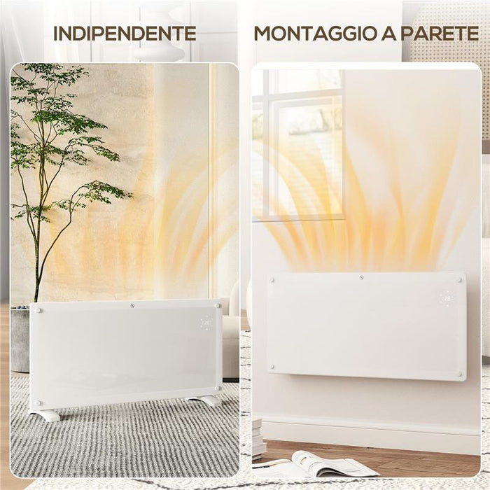 RISCALDATORE A CONVEZIONE 2000W A TEMPERATURA REGOLABILE CON TELECOMANDO E TIMER 87X21.5X44.5 CM BIANCO