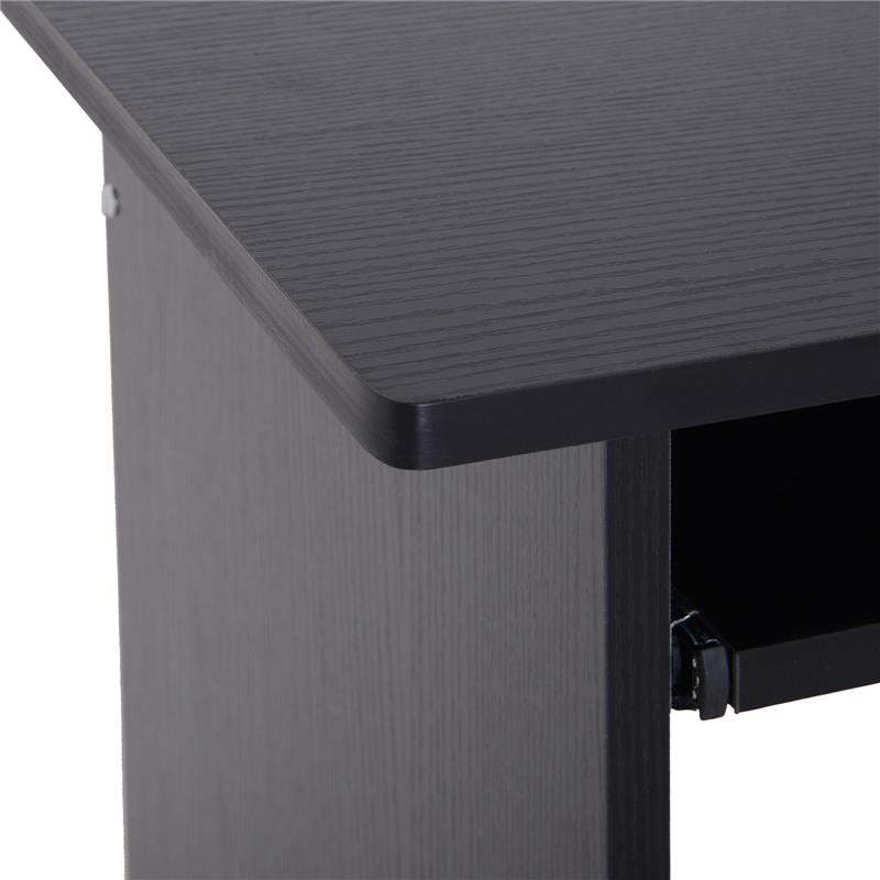 SCRIVANIA PC MODERNA IN LEGNO CON RIPIANO PER CPU E SPAZIO PER TASTIERA ESTRAIBILE 80X45X75 CM NERO