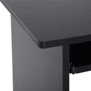 SCRIVANIA PC MODERNA IN LEGNO CON RIPIANO PER CPU E SPAZIO PER TASTIERA ESTRAIBILE 80X45X75 CM NERO