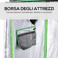 SERRA IDROPONICA IN MYLAR CON PRESE D'ARIA REGOLABILI PER COLTIVAZIONE DA INTERNO 120X60X150 CM NERO