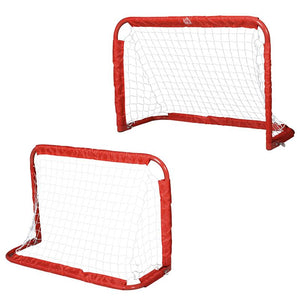 SET 2 PORTE DA CALCIO PIEGHEVOLI DA ESTERNO CON 4 PICCHETTI IN ACCIAIO E TETROLON 90X36X60 CM ROSSO