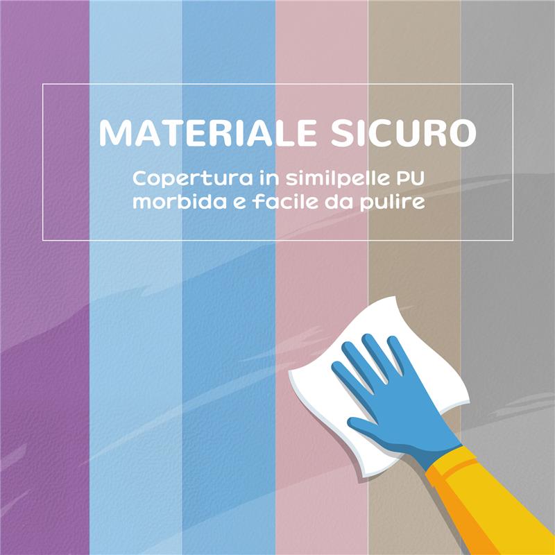 SET 12 CUBI GIOCATTOLO MORBIDI PER BAMBINI 12-36 MESI IN PU ED EPE 20X20X20 CM MULTICOLORE