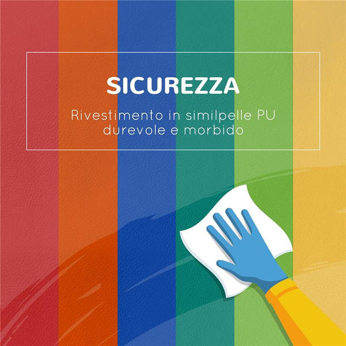SET COSTRUZIONI MORBIDE PER BAMBINI CON 5 BLOCCHI A RETTANGOLO E TRAPEZIO IN PU E EPE 48.3X19.1X48.3 CM MULTICOLORE