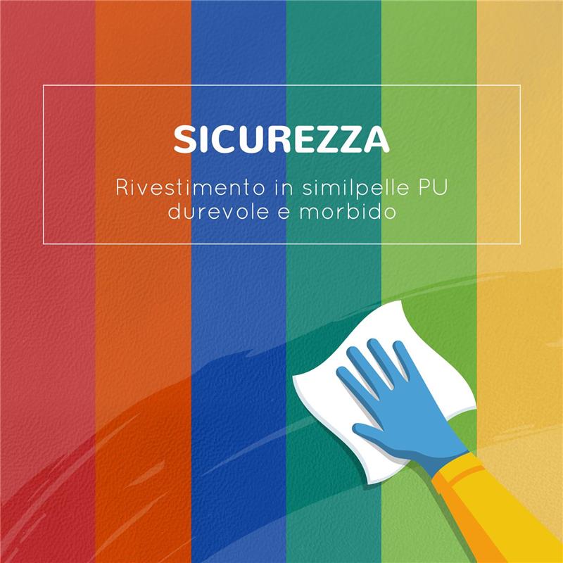 SET COSTRUZIONI MORBIDE PER BAMBINI CON 5 BLOCCHI A RETTANGOLO E TRAPEZIO IN PU E EPE 48.3X19.1X48.3 CM MULTICOLORE