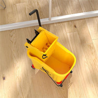 SECCHIO LAVAPAVIMENTI PROFESSIONALE 36L CON MOCIO STRIZZATORE RUOTE E MANICO 55X37X65 CM GIALLO