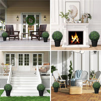 SET DI 2 PIANTE ARTIFICIALI A SFERA CON FIORI DI LAVANDA PER CASA E GIARDINO Ø 42 CM VERDE E VIOLA