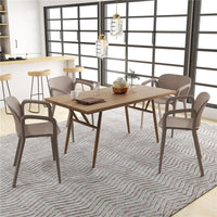 SET 4 SEDIE DA GIARDINO IMPILABILI IN PLASTICA MODERNE CON BRACCIOLI 60X56X75 CM GRIGIO