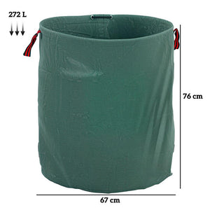 SET 3 SACCHI PER RIFIUTI DA GIARDINO DA 272 L CON MANICI RICHIUDIBILI E RIUTILIZZABILI Ø 67X76 CM VERDE