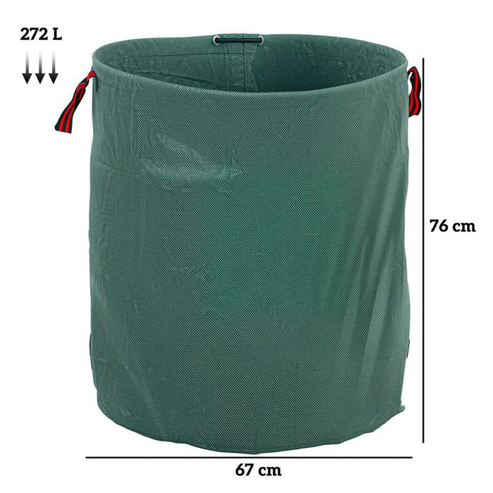 SET 3 SACCHI PER RIFIUTI DA GIARDINO DA 272 L CON MANICI RICHIUDIBILI E RIUTILIZZABILI Ø 67X76 CM VERDE