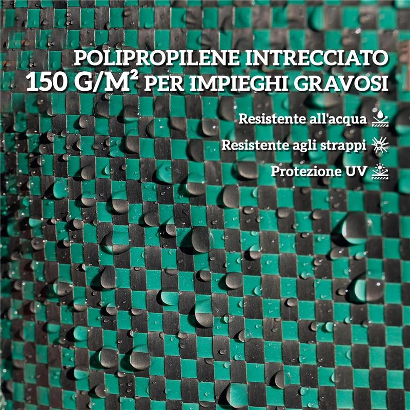 SET 3 SACCHI PER RIFIUTI DA GIARDINO DA 272 L CON MANICI RICHIUDIBILI E RIUTILIZZABILI Ø 67X76 CM VERDE