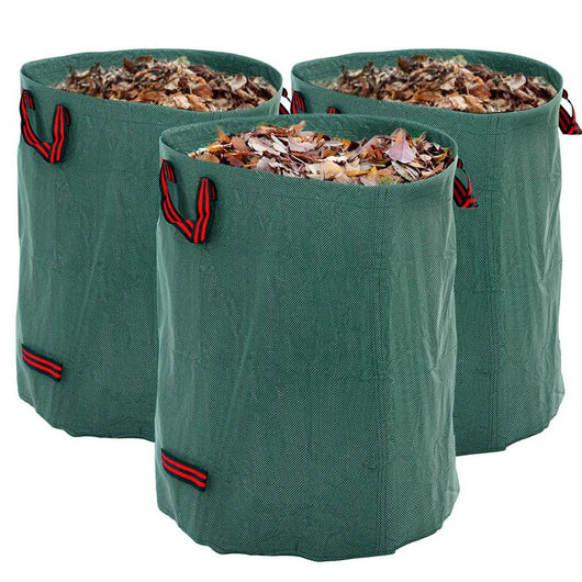 SET 3 SACCHI PER RIFIUTI DA GIARDINO DA 300 L CON MANICI RICHIUDIBILI E RIUTILIZZABILI Ø 67X84 CM VERDE