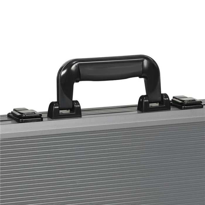 SET DA POKER PER 10 GIOCATORI CON 400 FICHES 2 MAZZI DI CARTE 5 DADI TAPPETINO E VALIGETTA GRIGIA