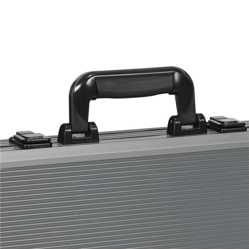 SET DA POKER PER 10 GIOCATORI CON 400 FICHES 2 MAZZI DI CARTE 5 DADI TAPPETINO E VALIGETTA GRIGIA