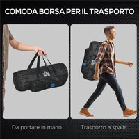 SET SACCO DA BOXE DA APPENDERE CON GUANTONI SACCO PER PUGILATO A 3 STRATI CON BORSA DI TRASPORTO BLU