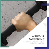 SET 2 IN 1 CON 2 MANUBRI CONVERTIBILI IN BILANCIERE PESO TOTALE 20 KG E DISCHI PESI REGOLABILI NERO