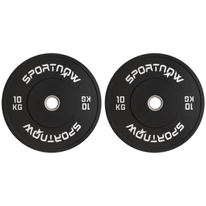 SET 2 DISCHI PESI DA 10KG IN GOMMA CON FORO DA 2"/5 CM PER MANUBRI E BILANCIERI NERO