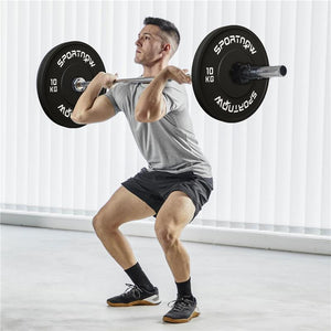 SET 2 DISCHI PESI DA 10KG IN GOMMA CON FORO DA 2"/5 CM PER MANUBRI E BILANCIERI NERO