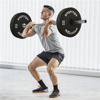 SET 2 DISCHI PESI DA 20KG IN GOMMA CON FORO DA 2"/5 CM PER MANUBRI E BILANCIERI NERO