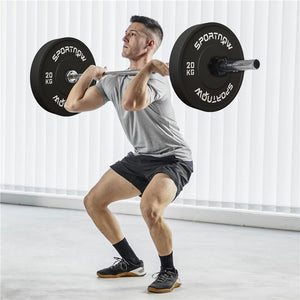 SET 2 DISCHI PESI DA 20KG IN GOMMA CON FORO DA 2"/5 CM PER MANUBRI E BILANCIERI NERO