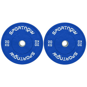 SET 2 DISCHI PESI DA 20KG IN GOMMA CON FORO DA 2"/5 CM PER MANUBRI E BILANCIERI BLU