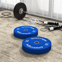 SET 2 DISCHI PESI DA 20KG IN GOMMA CON FORO DA 2"/5 CM PER MANUBRI E BILANCIERI BLU
