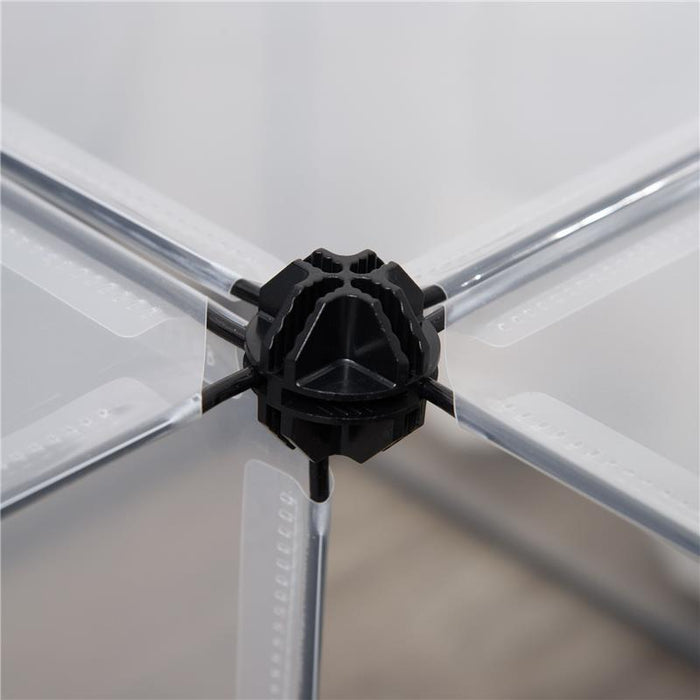 RECINTO PER ANIMALI MODULABILE CON PANNELLI 35X35 CM E ACCESSORI IN ACCIAIO E PP 140X70X70 CM NERO