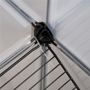 RECINTO PER ANIMALI MODULABILE CON PANNELLI 35X35 CM E ACCESSORI IN ACCIAIO E PP 140X70X70 CM NERO