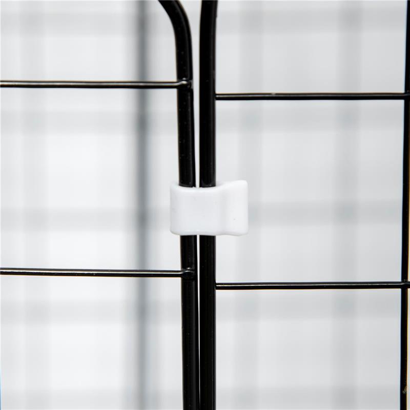 RECINTO PER ANIMALI MODULABILE CON 31 PANNELLI 2 PORTE E 2 RAMPE IN ACCIAIO E PP 105X45X105 CM NERO