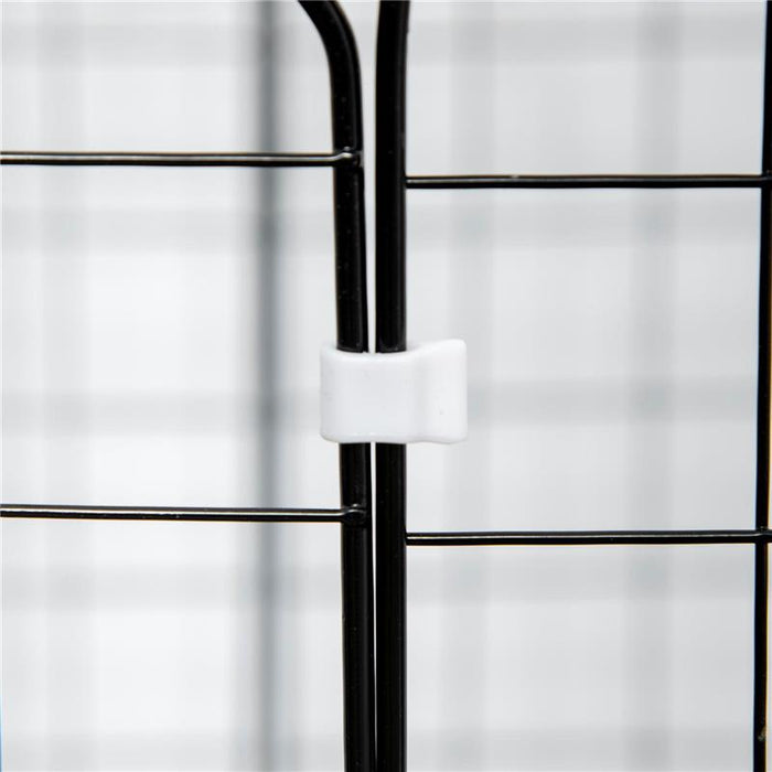 RECINTO PER ANIMALI MODULABILE CON 31 PANNELLI 2 PORTE E 2 RAMPE IN ACCIAIO E PP 105X45X105 CM NERO