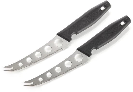 Set di formaggio da 2 pezzi - Manico ergonomico - Acciaio inossidabile - Lunghezza 25 cm - Attrezzatura da cucina professionale - Adatto per prodotti gastronomici - Formaggiere