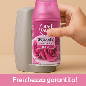AIR FRESH Deomatic Set 6 x 250 ml Ricarica Spray Profumatore per Ambiente Rosa