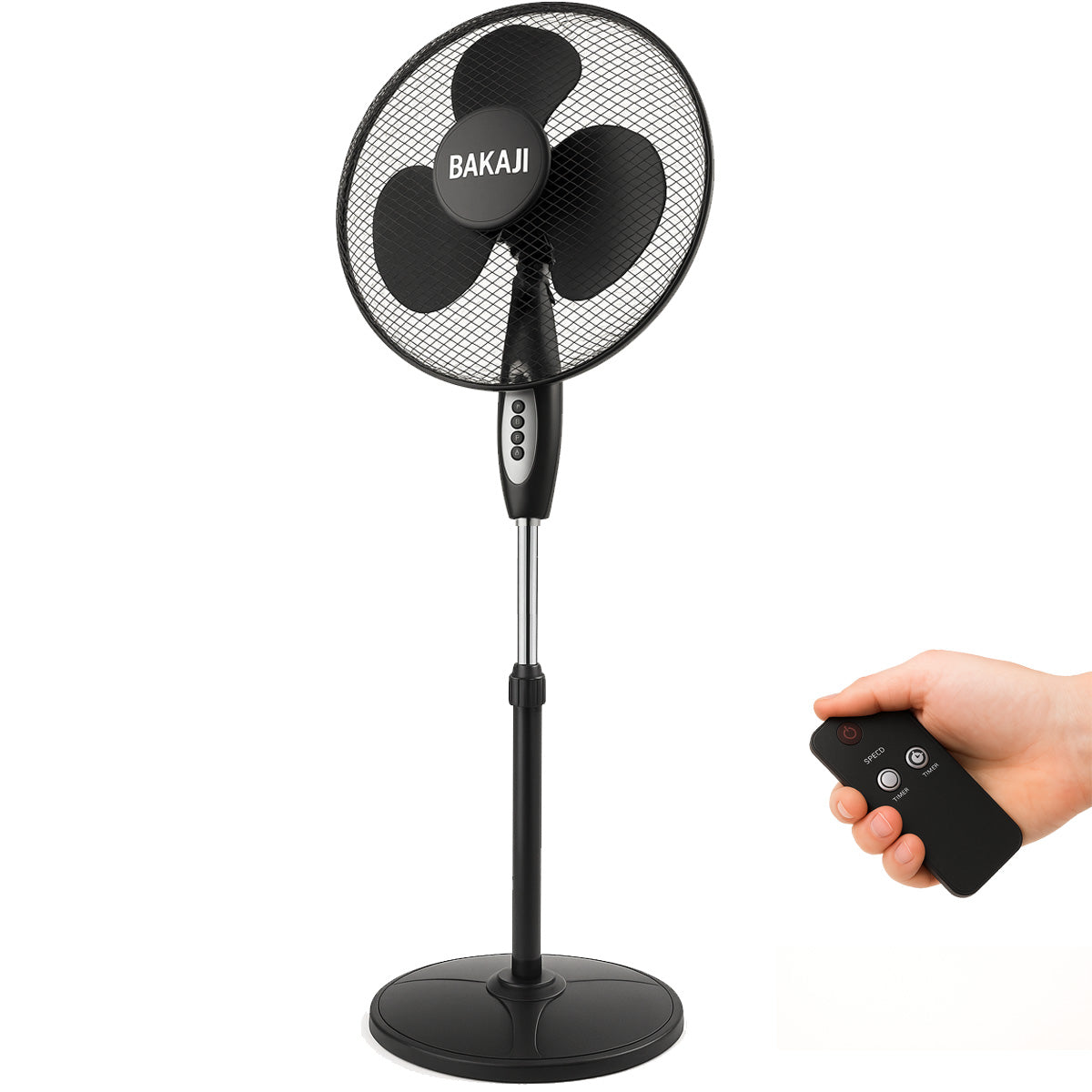 Ventilatore Colonna Piantana 45W 40cm 3 Velocita Altezza Regolabile Telecomando