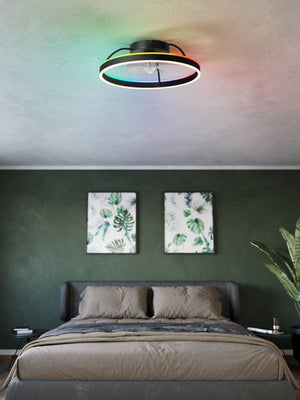 Plafoniera con Ventilatore Aperto Nero Marinella Eglo