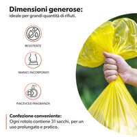 MAURY'S SET 124 SACCHI PER PATTUMIERA 55X70CM IN ROTOLI DA 31 PEZZI ROSA