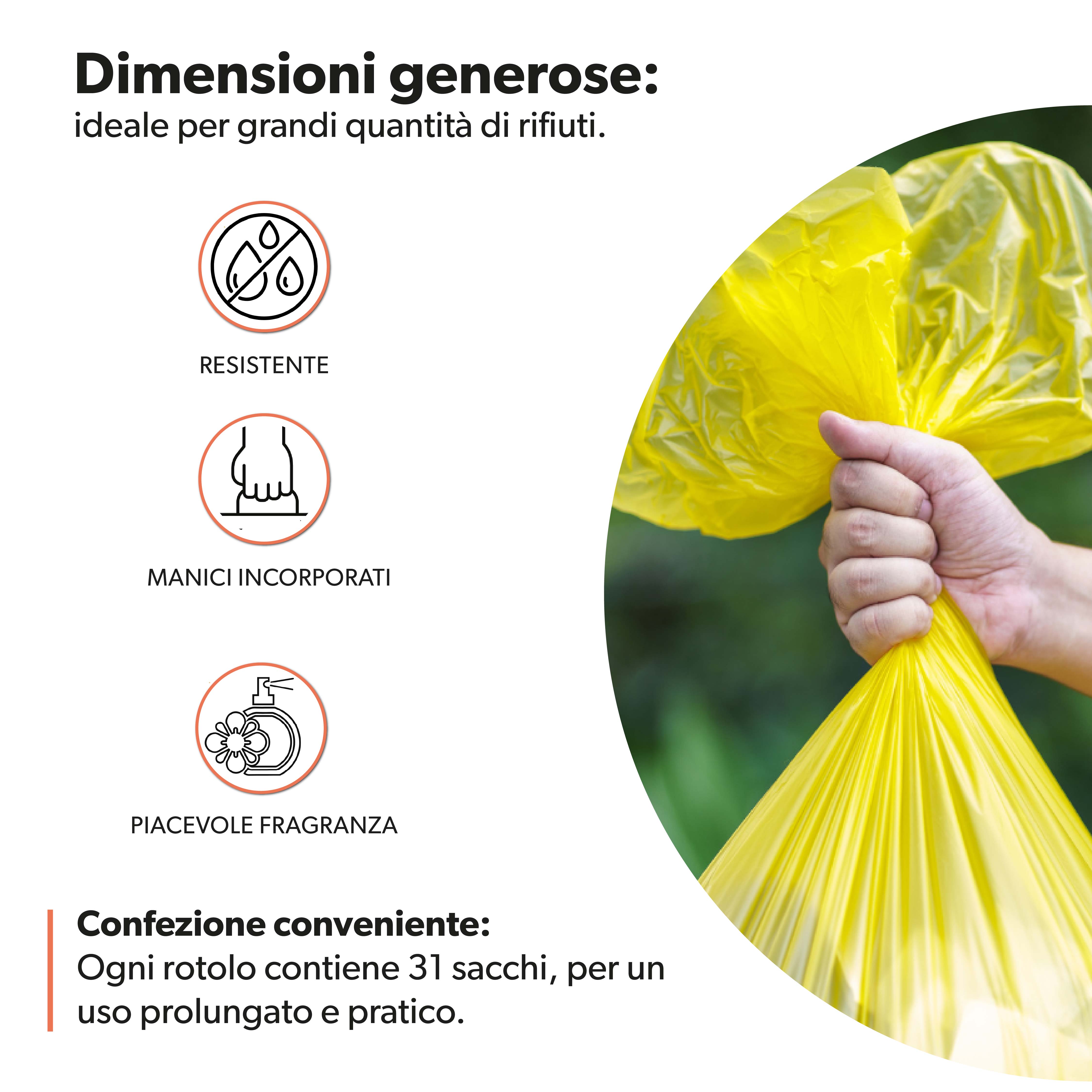 MAURY'S SET 124 SACCHI PER PATTUMIERA 55X70CM IN ROTOLI DA 31 PEZZI ROSA