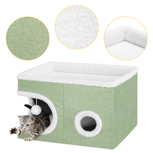 Cuccia per Gatti Tiragraffi Casetta Animale 58x42x33 cm Cuscino e Base Antiscivolo