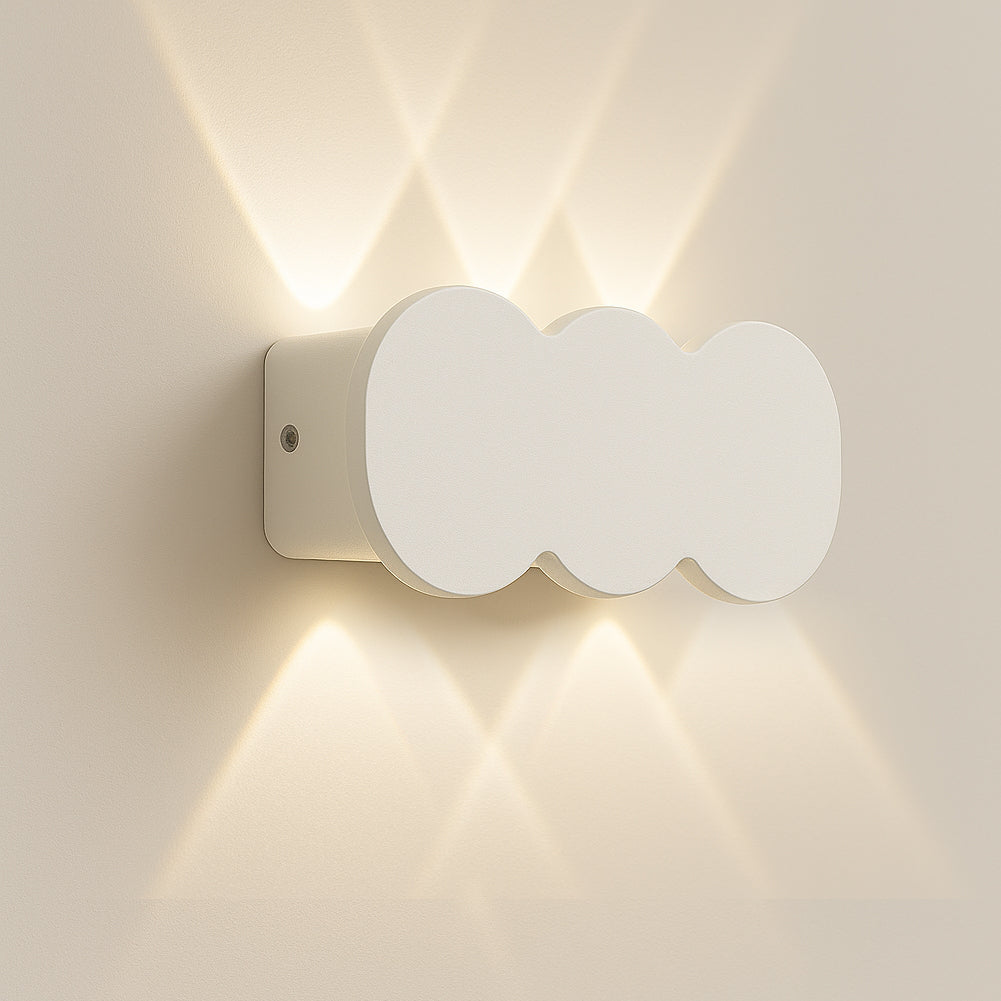 Applique da Muro 6 Led Lampada a Parete Bianca con Luce Bianco Caldo 15x8x3cm
