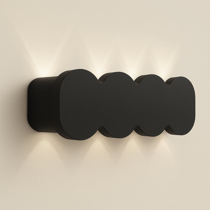 Applique da Muro con 8 Led Lampada a Parete Nero con Luce Bianco Freddo 21x8x3cm