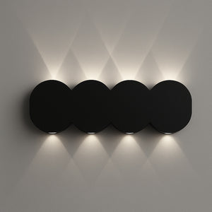 Applique da Muro con 8 Led Lampada a Parete Nero con Luce Bianco Freddo 21x8x3cm