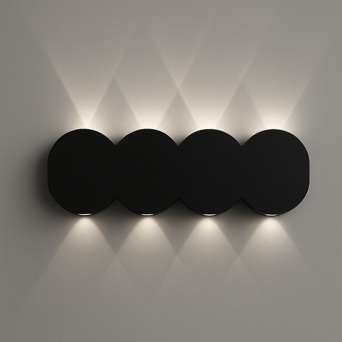 Applique da Muro con 8 Led Lampada a Parete Nero con Luce Bianco Freddo 21x8x3cm
