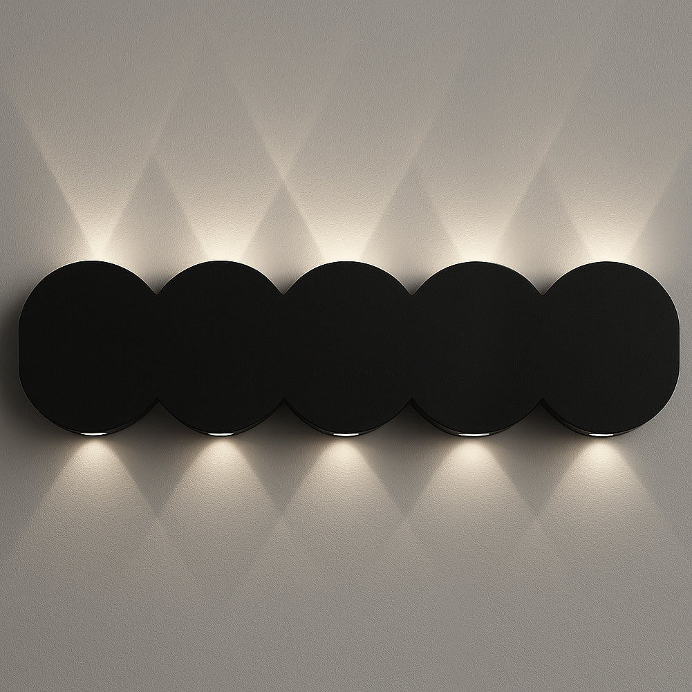 Applique da Muro 10 Led Lampada a Parete Nero con Luce Bianco Freddo 26x8x3cm