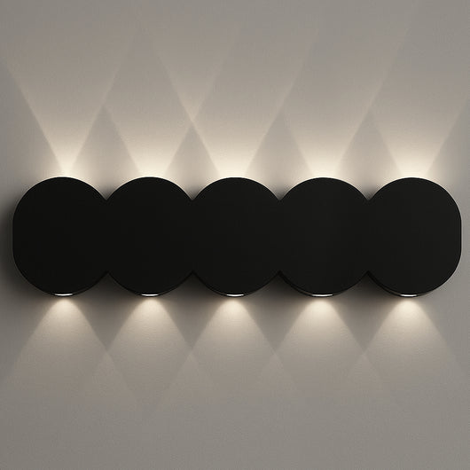 Applique da Muro 10 Led Lampada a Parete Nero con Luce Bianco Freddo 26x8x3cm
